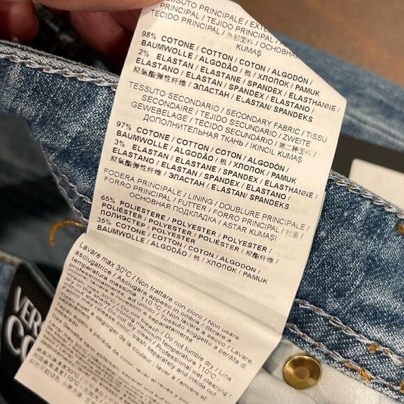Versace Jeans Couture Brand Logo Appliqués High Waist Cropped Jeans.Size 27 - Picture 13 of 17